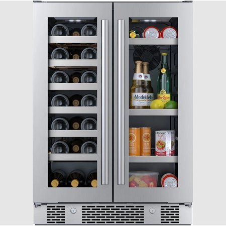 AVALLON 24 Inch Wide 21 Bottle Capacity and 64 Can Capacity Beverage Center AWBC242GGFD